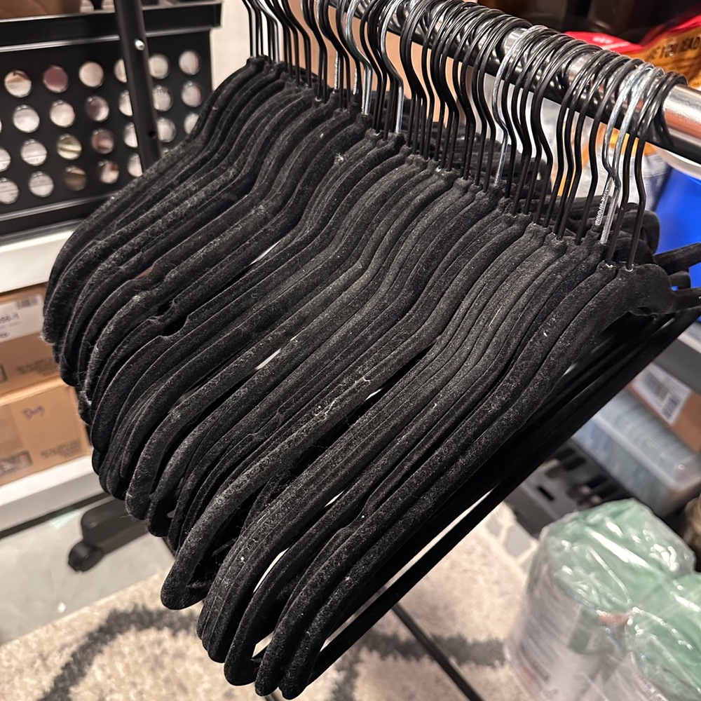 Black Velvet Slim Clothes Hangers - Pack of 50